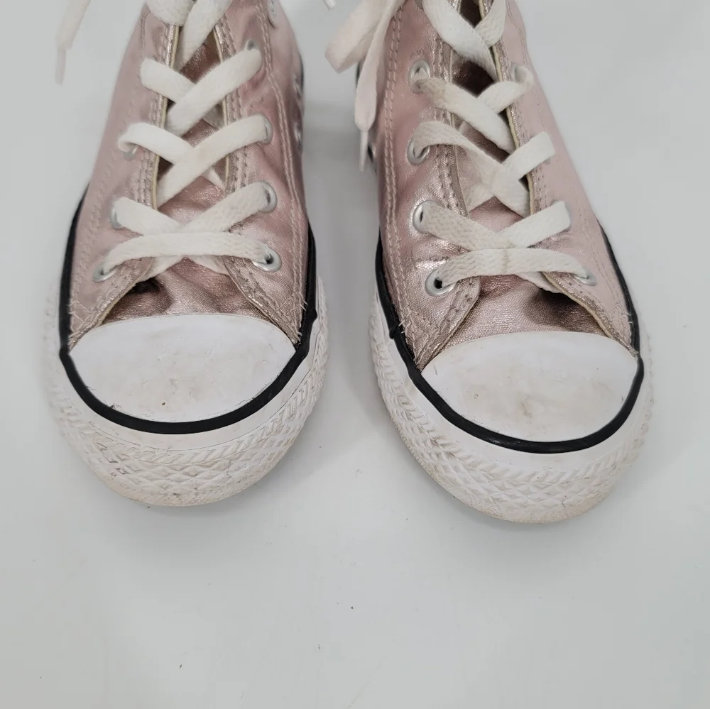 Converse YOUTH Pink Metallic High Top Sneakers Size 1